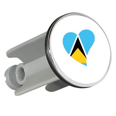 Waschbeckenstöpsel St. Lucia Flagge Herz Geschenkidee St. Lucia Geschenk Präsent