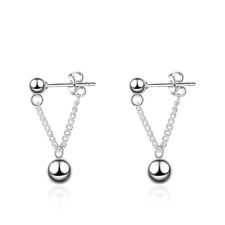 925 Sterling Silver Bead Dangle Drop Stud Earrings Women Girls Jewellery Gift
