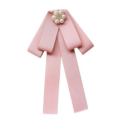 Damen Fliege Brosche Trendy Pink Lady Shirt Band Brosche für Mantel Kleid