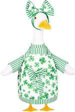 St. Patrick'S Day Porch Goose Outfit, Clover Lawn Goose Clothes for 23" Cement P