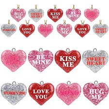 36PCS Mini Resin Valentine's Day Conversation Hearts Ornaments Tiny Valentines H