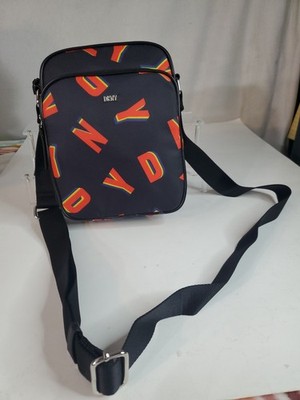 DKNY Women Gigi Flight Bag Crossbody Graffiti Double Zip Purse Handbag NWT