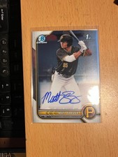 Matt Frazier 2022 First Bowman Chrome Rookie On Card Autograph RC PIRATES. rookie card picture