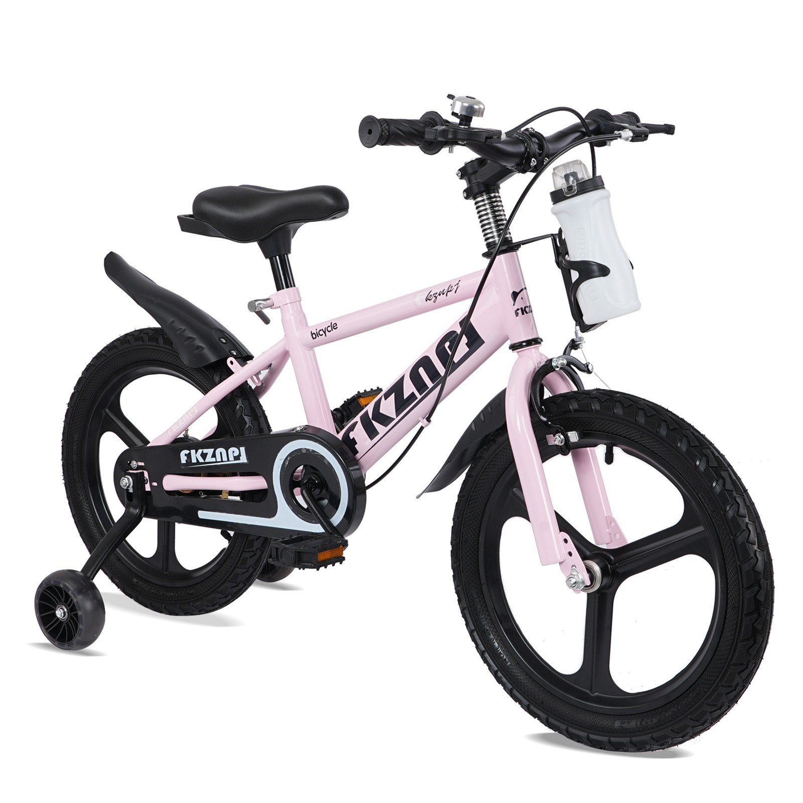 18-Inch Kids Bike with Night-Glow Training Wheels for Boys & Girls,Pink