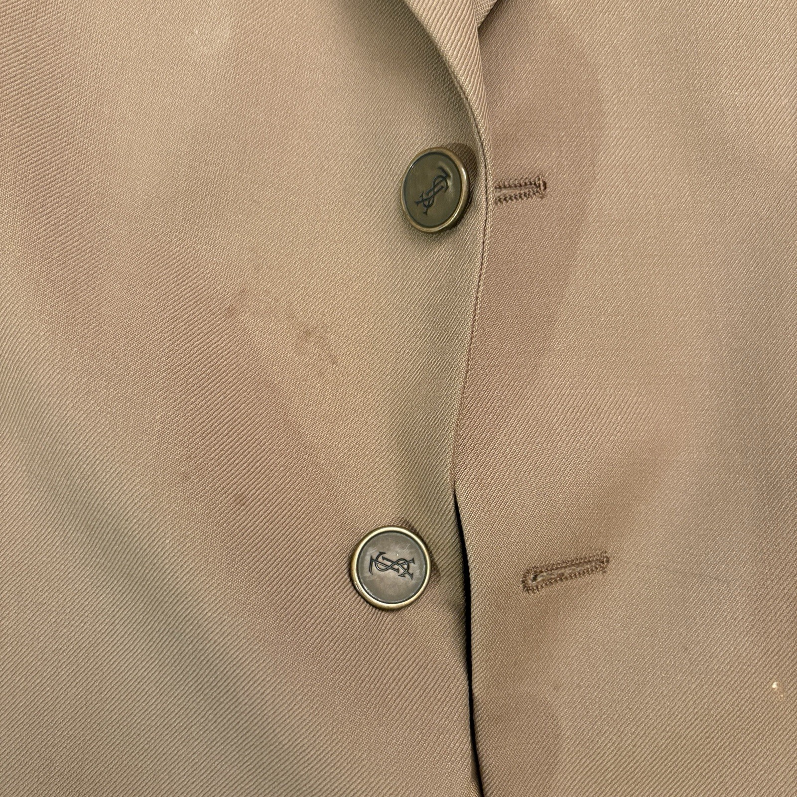 Giacca tuta vintage Yves Saint Laurent marrone 40R LEGGI YSL made in France petto 20”