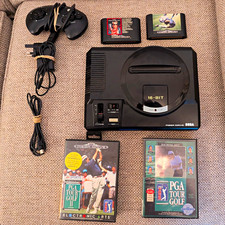 SEGA Mega Drive PAL 16-BIT Console Bundle w/ Controller, Cables & 4 Games