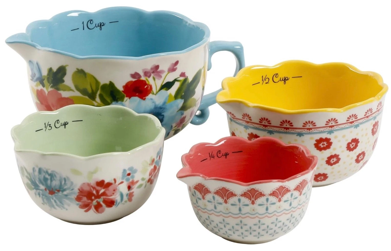 Pioneer Woman Breezy Blossom Measuring Cup Set 4 Piece - NEW!