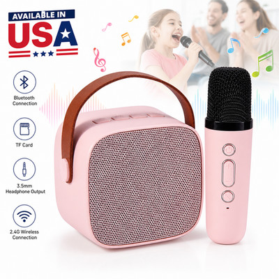 Mini Karaoke Machine Wireless Microphone  Portable Bluetooth Speaker Kids Gifts