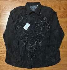 NWT Robert Graham Exclusive SALDIBAR Embellished Geometric Button Down Shirt 3XL