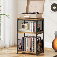 Record Player Stand, Turntable Stand with Vinyl Storage Holds up to 200 Albums,