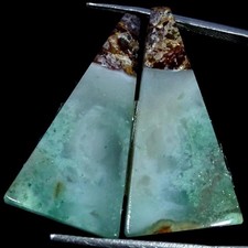 23.80Cts Natural Aqua Chalcedony Pair Fancy Cabochon Gemstone 15X29X4MM