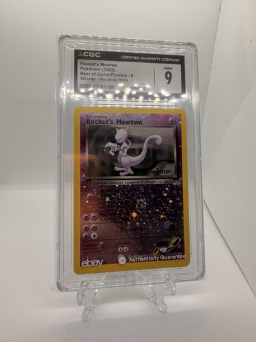 CGC 9 Rocket's Mewtwo 8 Best of Game Promos Reverse Holo Pokemon 2003 Swirl