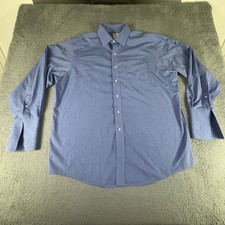 Brooks Brothers Shirt Mens 17.5 - 35 XL Blue French Cuff Non Iron Button Up