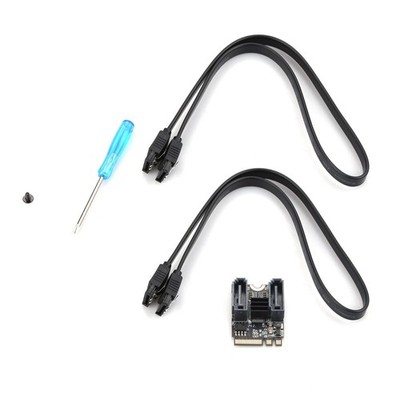 M2 to SATA3.0 Card Key A + E WiFi M.2 to Dual Port SATA Hard Disk Adapter Card