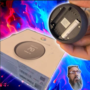 Google Nest Thermostat Programmable Smart Wi-Fi App Control Charcoal Google Home