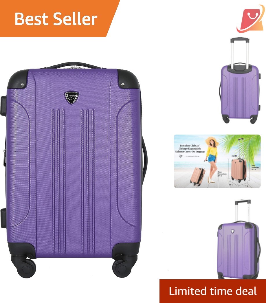 20in Expandable Carry-on Purple Impact-resistant