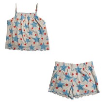 Cat  Jack Girls Stars 2 PC Lightweight Shorts  T-Shirt Sleepwear Set FREE S H