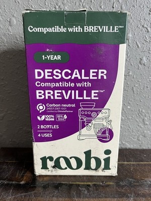 2 Bottles Roobi Descaler for Breville Espresso Machines 4 Uses Exp 2028