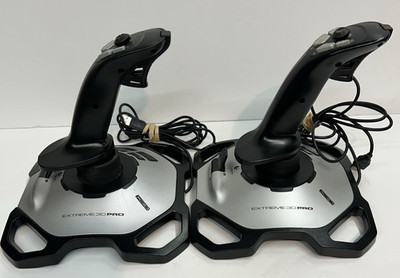 Logitech EXTREME 3D PRO X3D M/N J-UK17 P/N 863225-1000 USB Joystick LOT OF 2