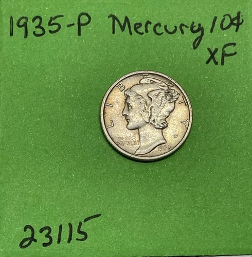 1935-P Mercury Dime 10c Xf Extra Fine 90% Silver