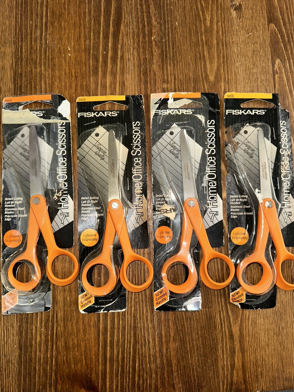 NEW Vintage 4x Fiskars Scissors 7” BiHanded, 9459, STAINLESS STEEL