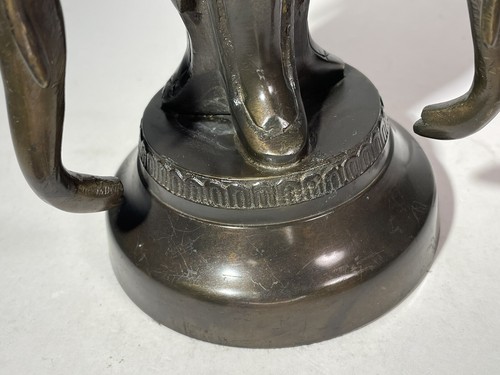 Statua testa di elefante bronzo buddismo asiatico vintage 6" bruciatore incenso incensiere India - Foto 13 di 24