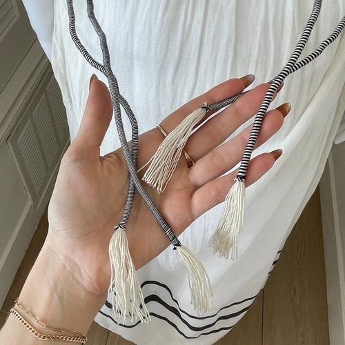 ZARA NUOVO ABITO BOHO CAFTANO RICAMATO CON PERLINE COTONE ECRÙ BIANCO XS,S,M,L,XL - Foto 15 di 16