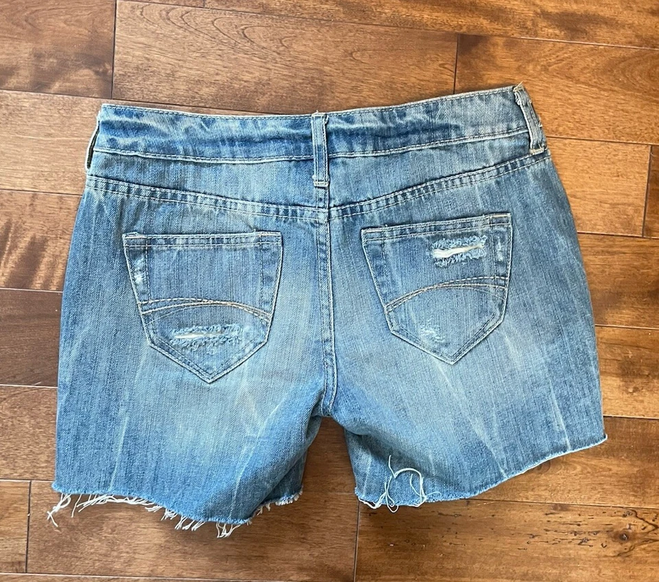 Pantalones Cortos Decree Jean Para Mujer Talla Junior 3 Denim Botín Pantalones Cortos Envejecidos Foto 3 de 3