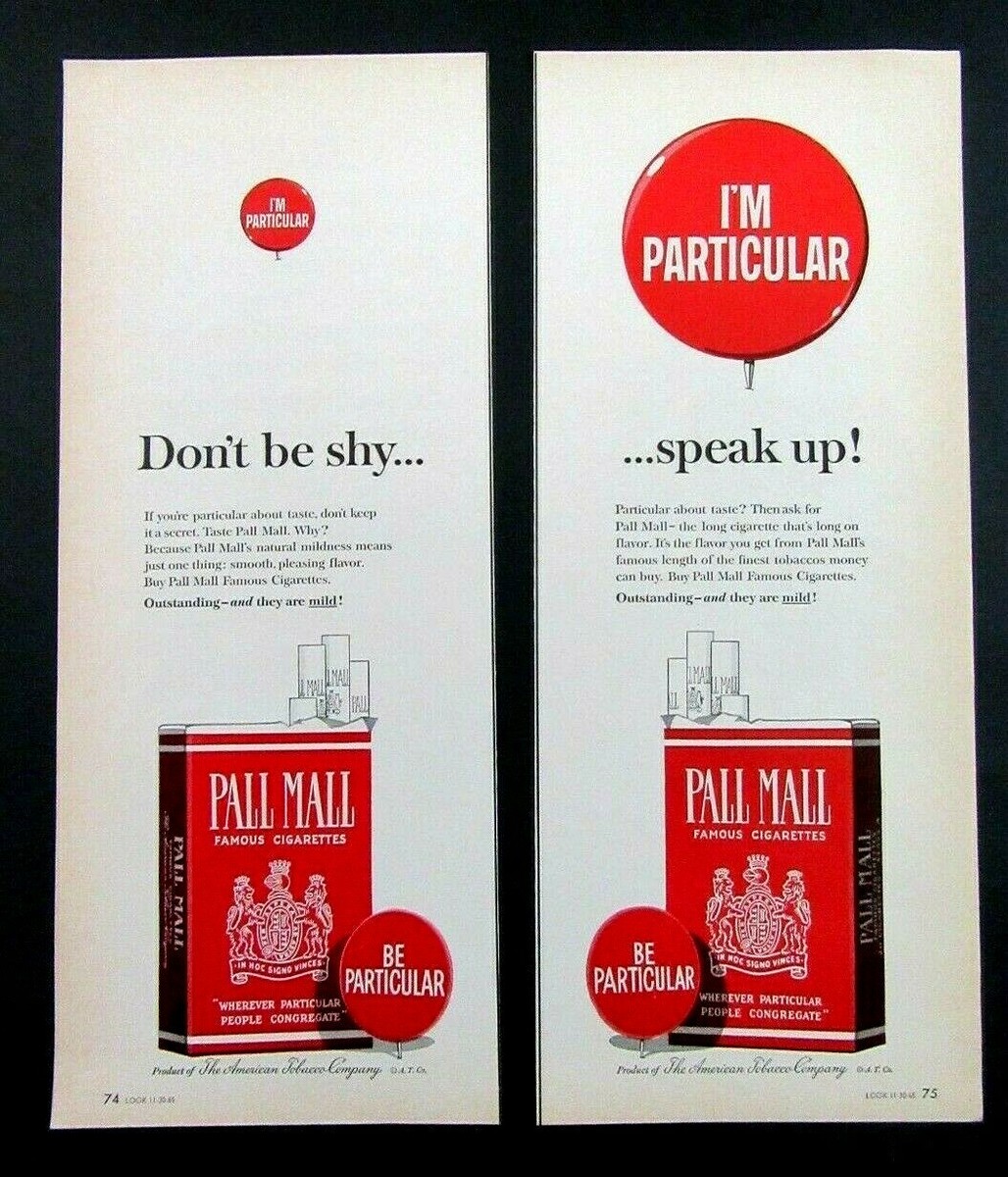 printable coupons for pall mall cigarettes Lot of 2 1965 Magazine Ad's Pall mall cigarettes ad hi-res