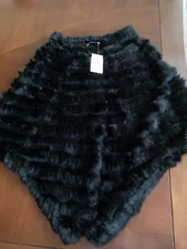 NWT Cejon Rabbit Fur Poncho - Size: Versatile