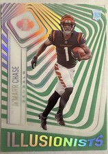 2021 Illusions Ja’MARR CHASE RC ILLUSIONISTS EMERALD ACETATE Rookie Bengals!