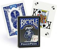 Bicycle® Poker Peek® Pro Playing Card Deck, Single Deck (1-Blue), *NEW*