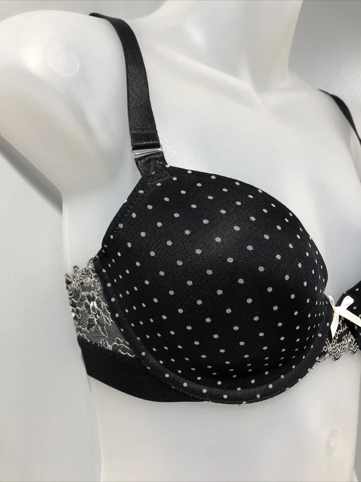 Sujetador negro b.tempt'd 953151 'Express Yourself' 30D encaje lunares Foto 2 de 4