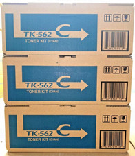 Set of 3 Genuine Kyocera TK562C / TK-562C / 1T02HNCUS0 Cyan Toners for FSC5300DN