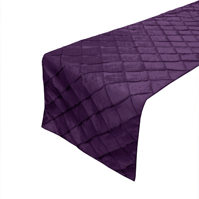 Satin Pintuck Table Runner Elegant Birthday Wedding Event Venue Table Decor