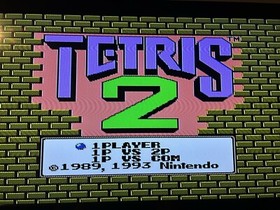 Tetris 2 (Nintendo NES, 1993) Authentic Cleaned Tested Working With Plastic Case