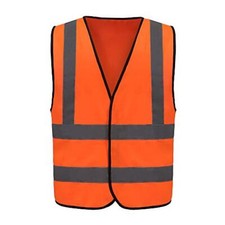 12 colour High visibility viz vest hi vis viz reflective work X-Large Orange