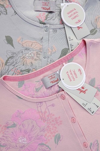 Pijama Triumph manga larga Timeless Cotton Buttons NUEVO - Imagen 3 de 3
