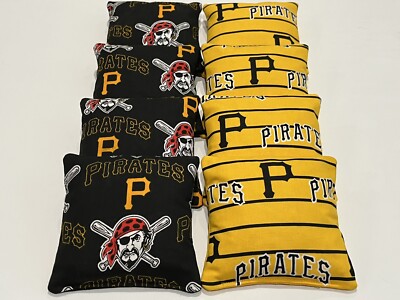 PITTSBURGH PIRATES CORNHOLE BEAN BAGS SET OF 8 TOP QUALITY TOSS GAME S 