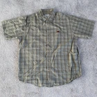 Carhartt Shirt Mens Large L Button Down Short Sleeve Plaid Check Outdoor Casual