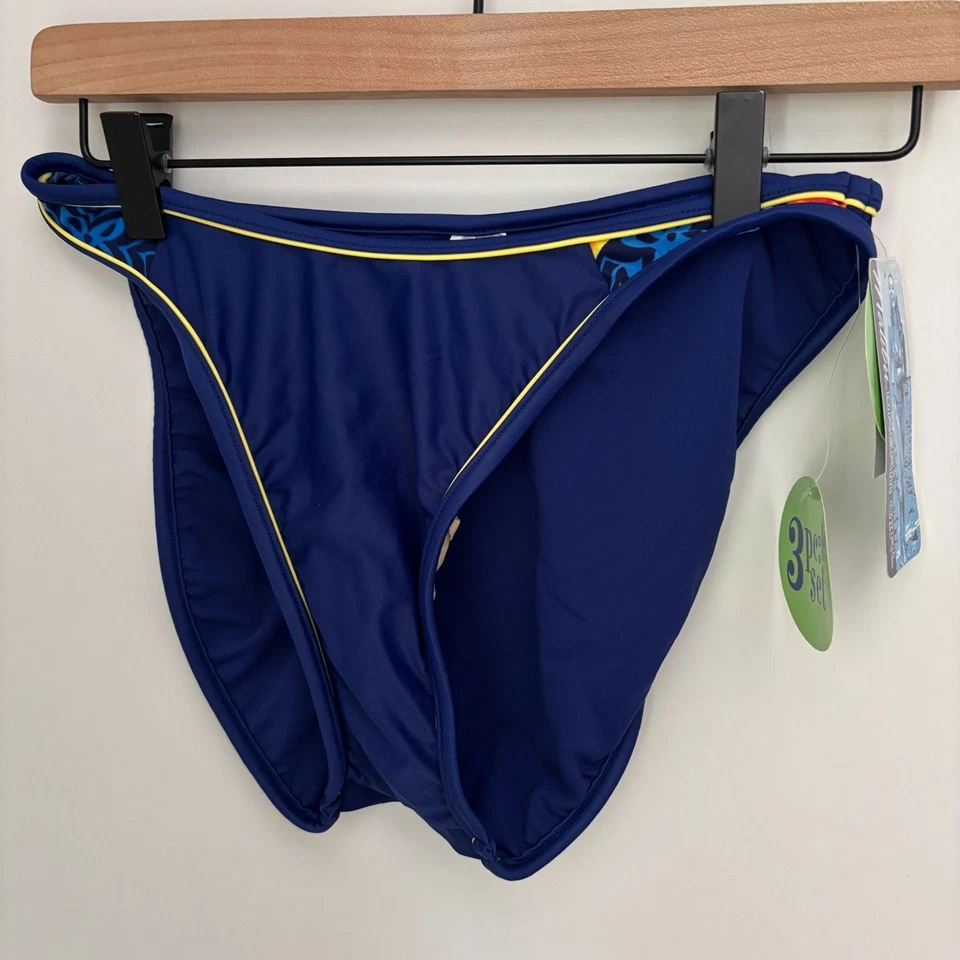 Conjunto de trajes de baño Malibu Dream Girl 3 piezas junior talla 11/12 azul tropical floral  Foto 4 de 4