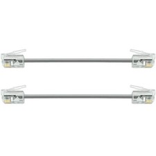 2PCS 3 Inch Short Telephone Cord Phone Cable RJ11 6P4C Male to Male Wall Phone