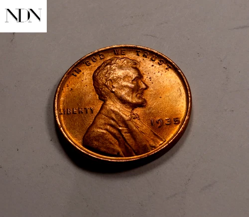 1935 Lincoln Wheat Penny Cent - Gem BU (red) - #W108