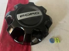 #GR 1) 17-25 F-250 F-350 Ford Super Duty Gloss Black REAR Wheel Center Cap