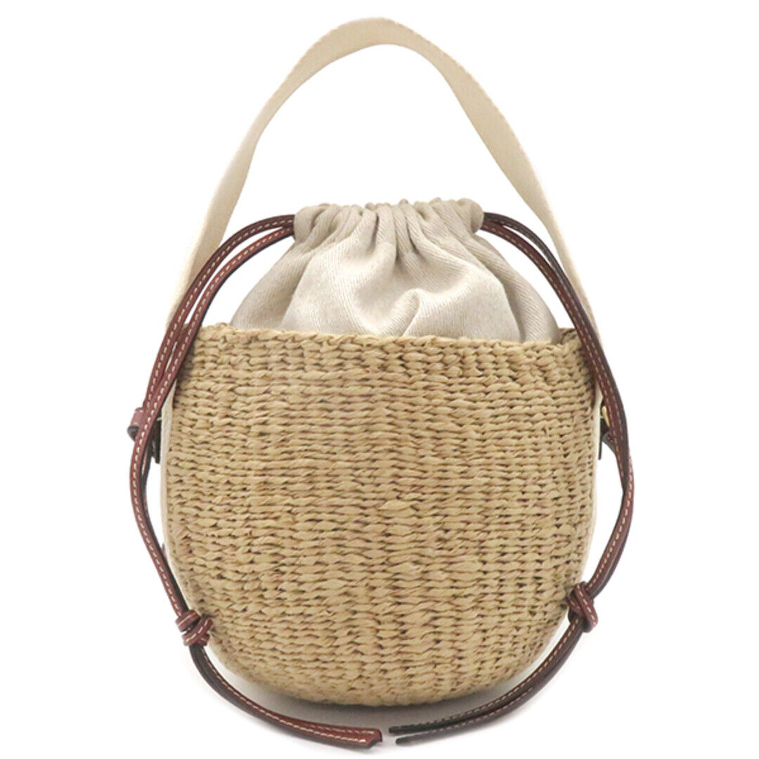 Chloe Shoulder Bag Woody Small Basket Fair Trade Paper Beige Chloe Shoulder Bag Woody Small Basket Fair Trade Paper Beige