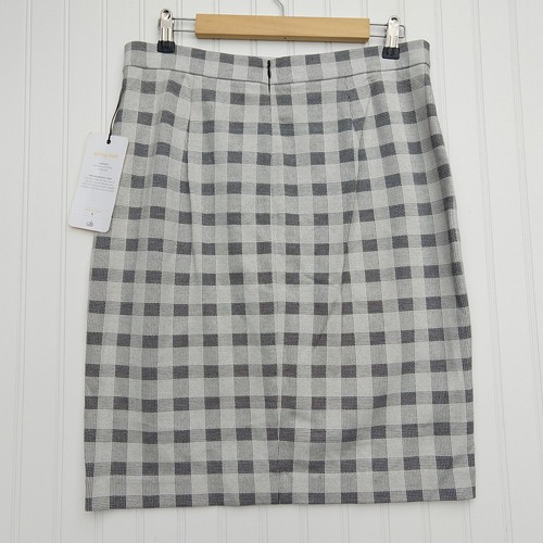 Cabi Valentina Plaid Skirt Size 8 NWT Faux Wrap 5303 Gray Ponte Knit Career Knee - Picture 8 of 10