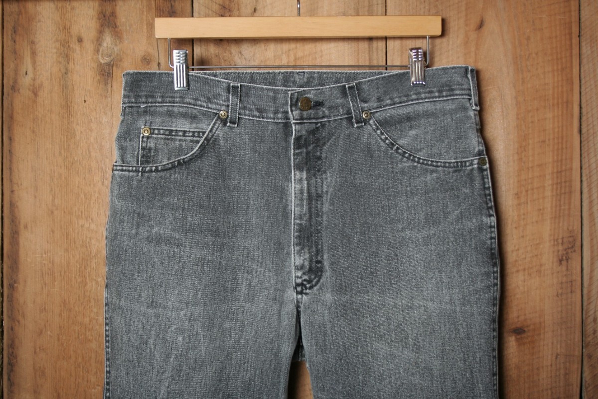 Vintage LEE Union Made in USA Faded Black Denim Tapered Leg