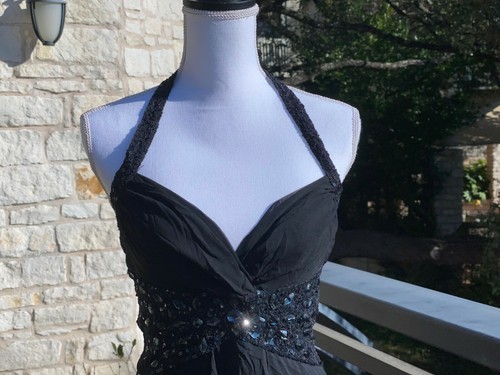 Bebe Black Halter Dress Gem