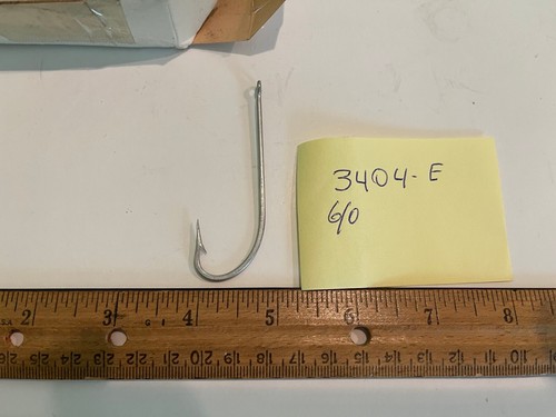 100-Mustad 3404E-6/0 OShaughnessy Hook Tinned - Picture 3 of 3