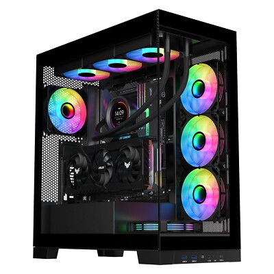 SAMA NEVIEW 4503 Black Full Tower PC Case, Dual Tempered Glass Panels, 4X12CM...